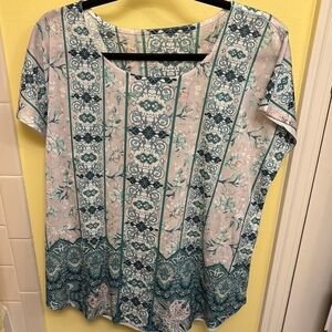 Style & Co Floral Patterned Women's Top Size Large
